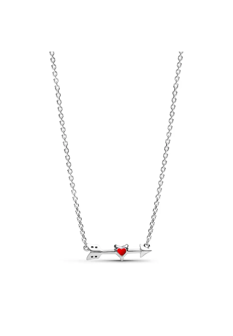 Arrow & Murano Glass Heart Necklace