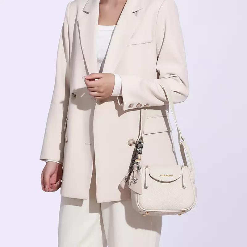 BLLE ROWN Tas Wanita Bentuk Bantal Tas Bahu Tas Selempang Wanita Model Terbaru BR6001-White