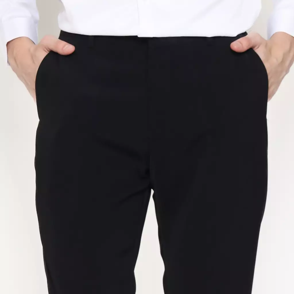 Schoeller Celana Formal Pria Slim Fit Hitam – Artikel Kito | Celana Kantor Bahan Premium