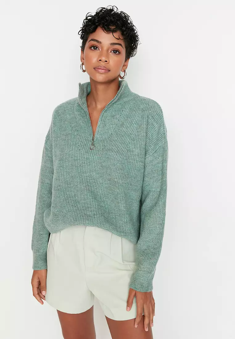 Zip-up Knitwear Sweater