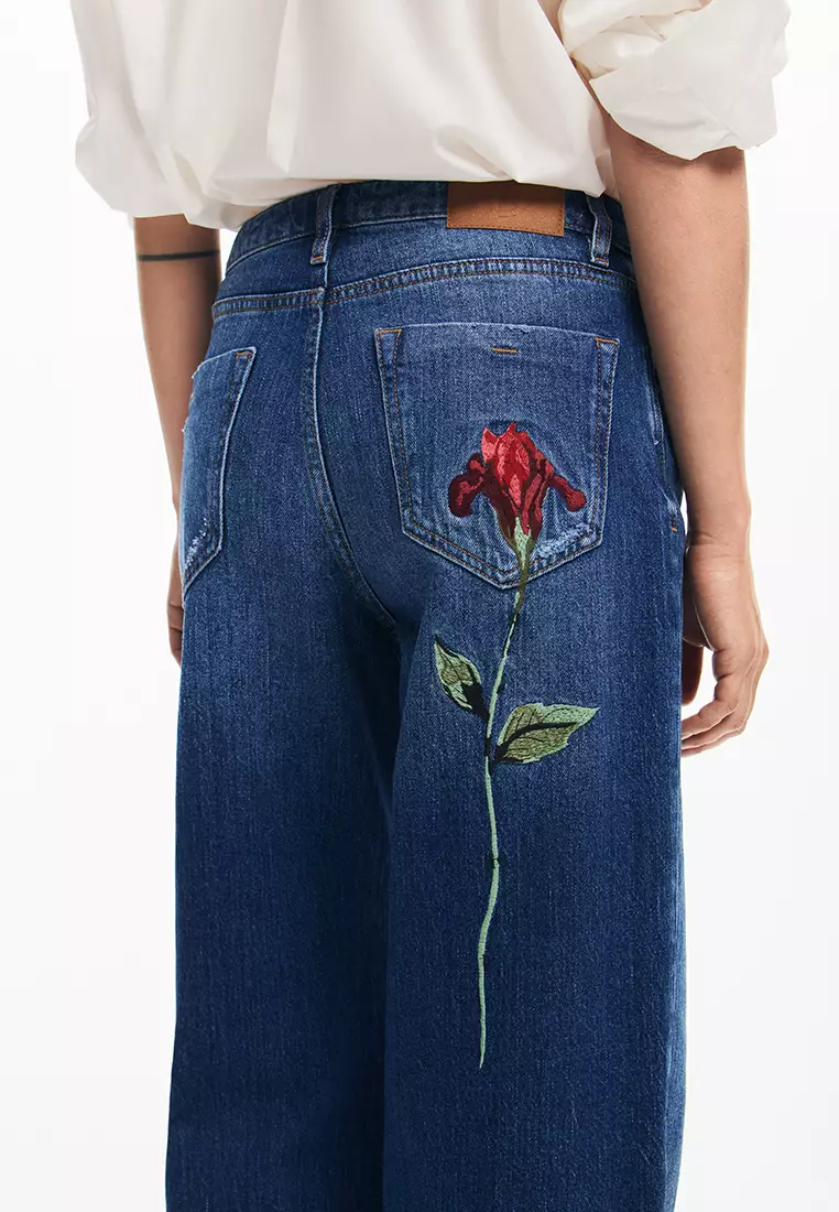 Desigual Woman Pink culotte pants.