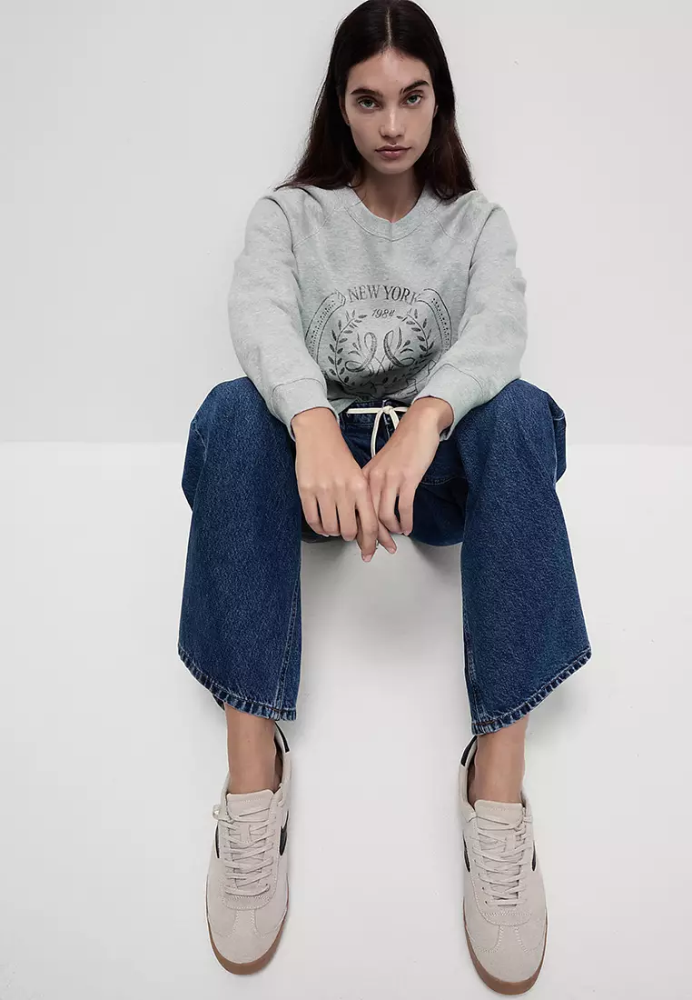 Pure Cotton Slogan Sweatshirt