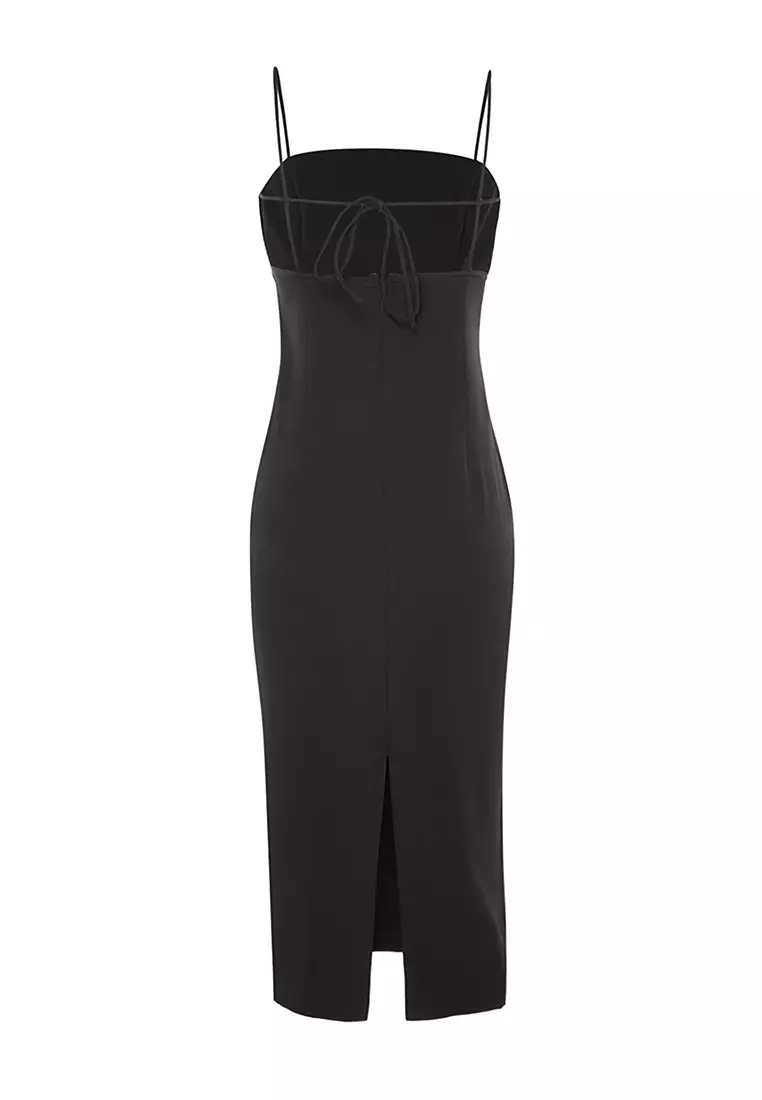 Casual midi hotsell dress black