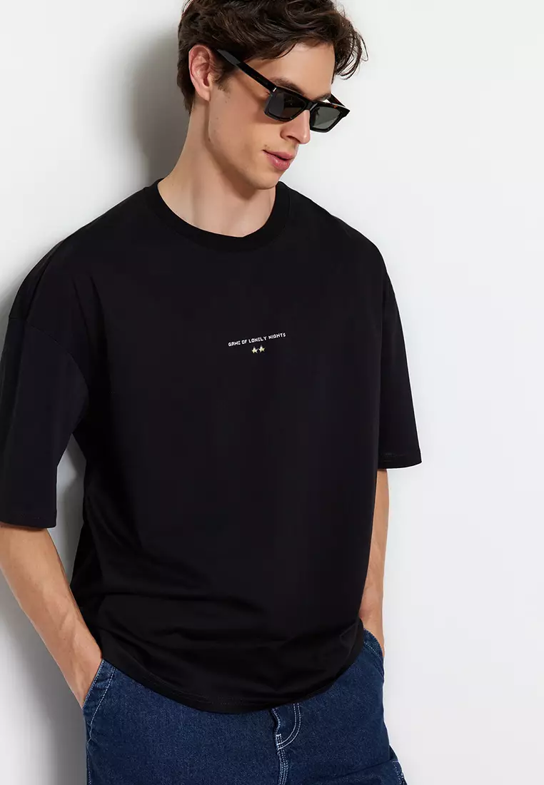 Crew Neck Short Sleeve Game Over Printed T-Shirt
