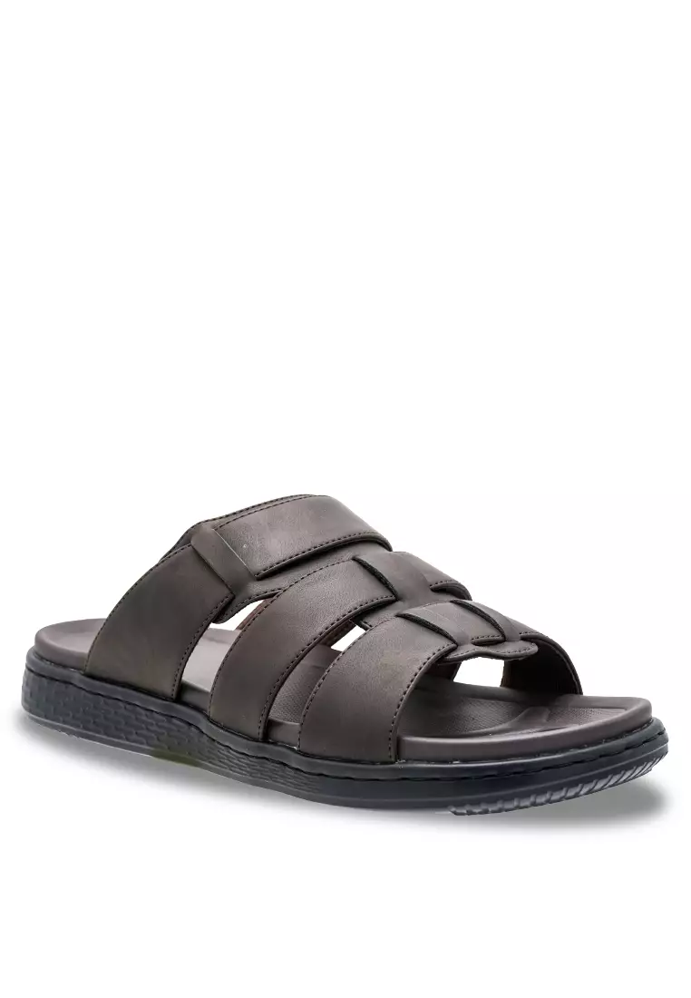 Men Slip On Faux Leather Casual Sandals - 240141238