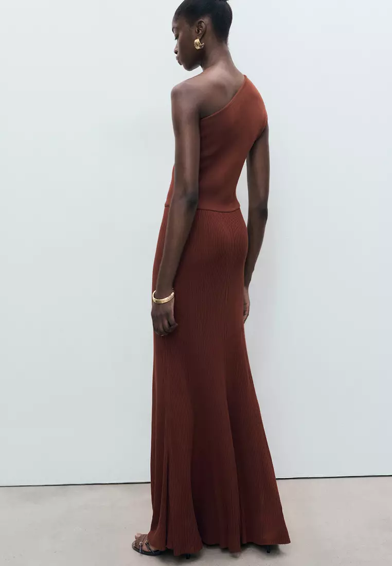 Asymmetrical Combined-Knit Dress