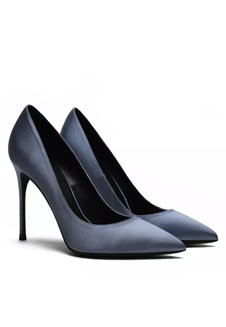 10CM Silk Fabrics Pointed High Heel Shoes HZL213