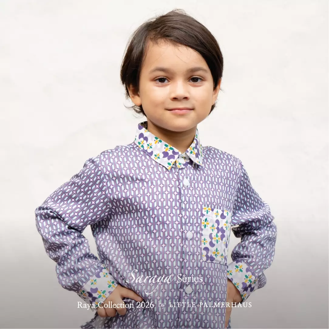 Little Palmerhaus - Baju Lebaran 2026 - Saraya Boy Attire Set (Setelan Baju Koko Anak Usia 1-6 Tahun) Brick Red