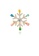 Glamorousky silver Fashion and Simple Plated Gold Snowflake Brooch with Colorful Cubic Zirconia 34F81ACB792ACBGS_1