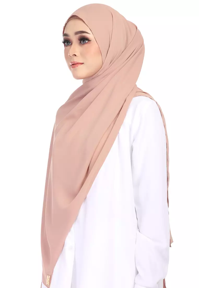 Rania Premium Heavy Chiffon Basic Wide Shawl in Rose Taupe