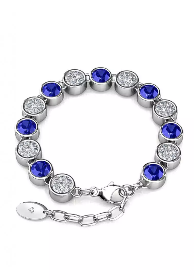 Myriad Birth Stone Bracelet September Sapphire - Gelang Crystal Swarovski by Her Jewellery