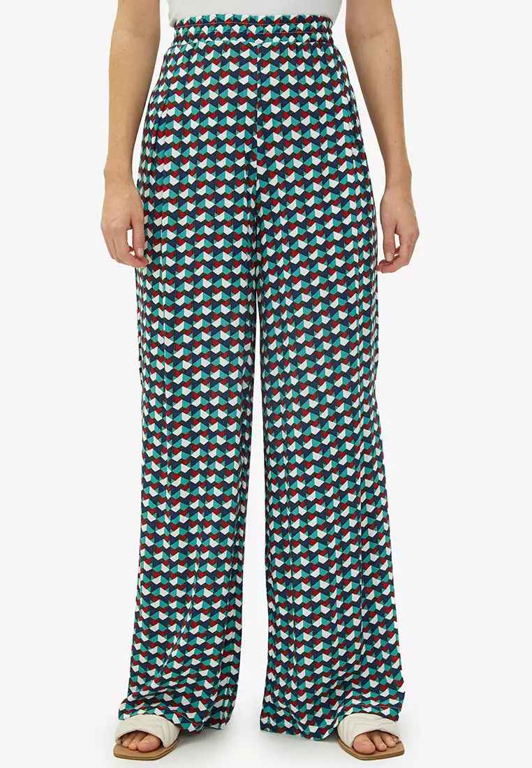 Printed viscose trousers