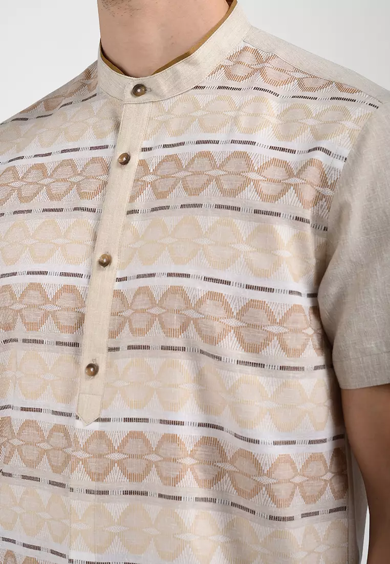 MOC Kemeja Koko Lengan Pendek Pria MIKHA-KHAKI