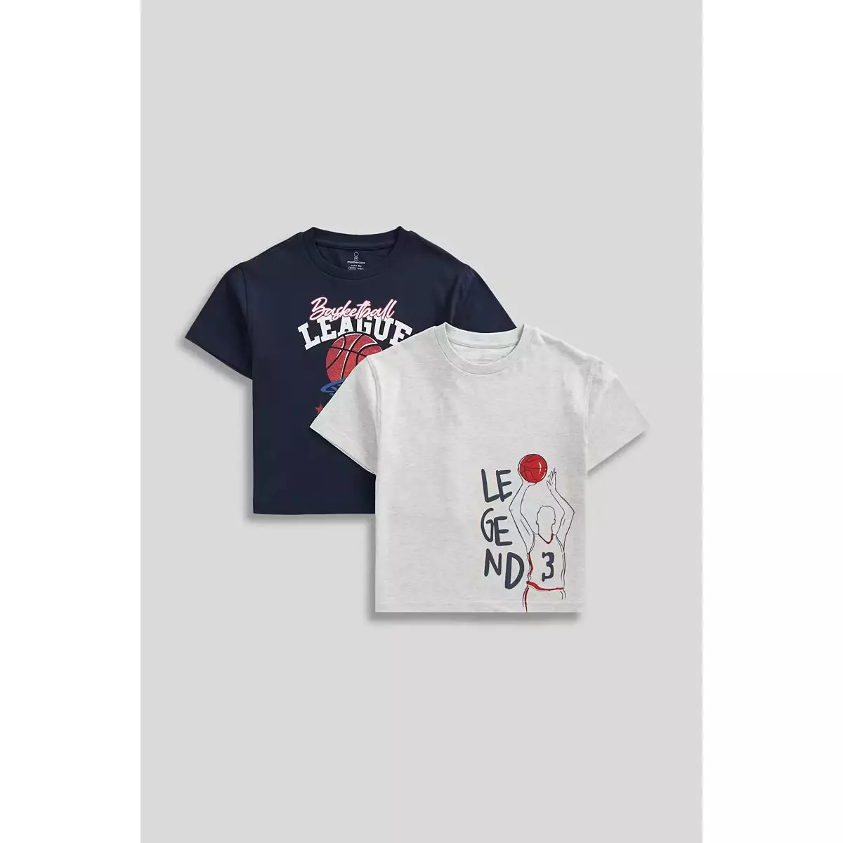 Mothercare Basketball T-Shirts - 2 Pack - Kaos Anak Laki-laki (Biru)
