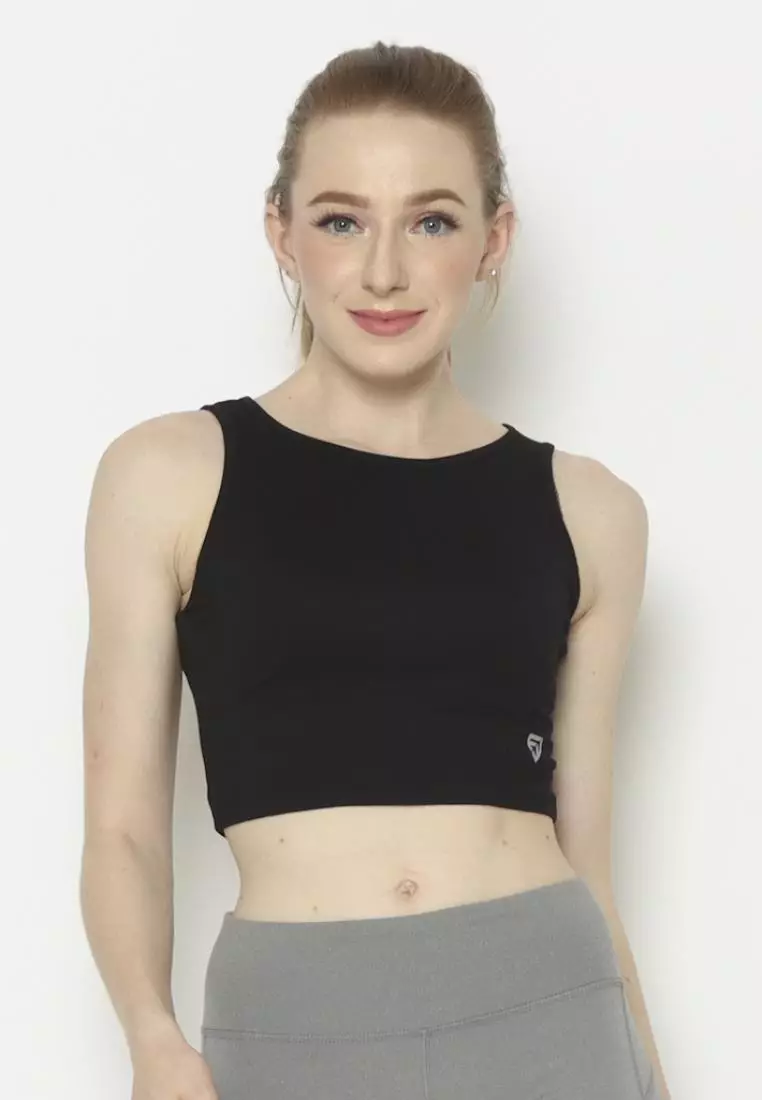FITWEAR - DARLA VEST CROPTOP - BLACK