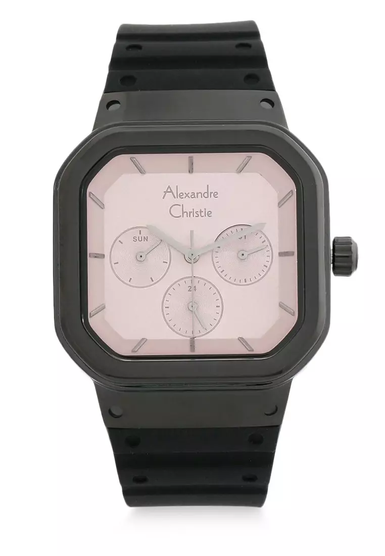 Alexandre Christie Jam Tangan Wanita - Black Pink - Silicon - 2811 SSBFRIPPU