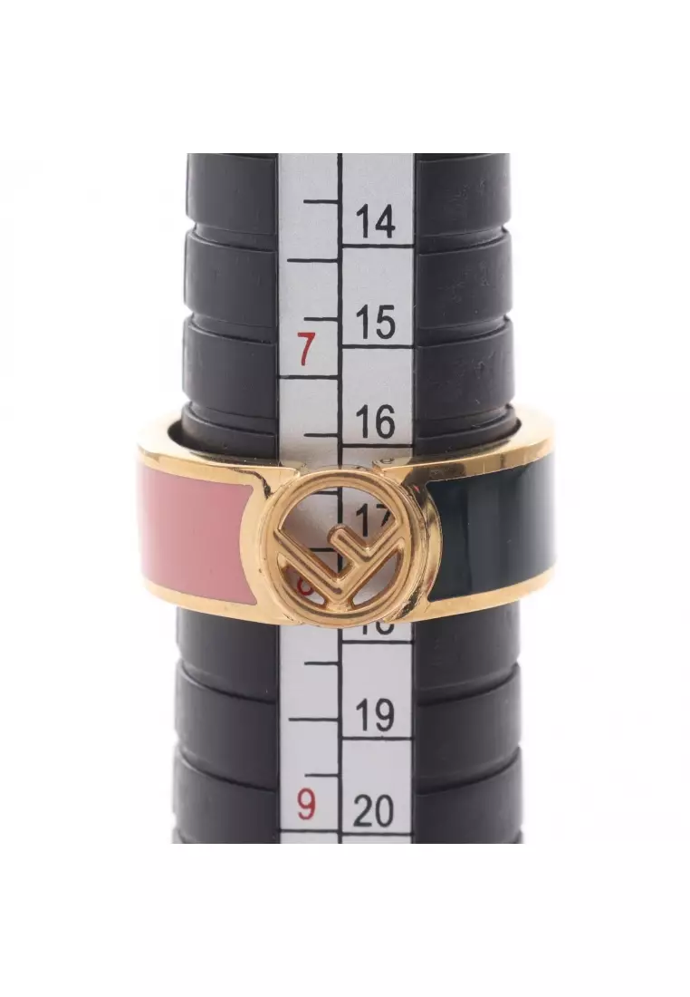 Pre-Loved Fendi F Is fendi ring ring GP gold pink Dark green