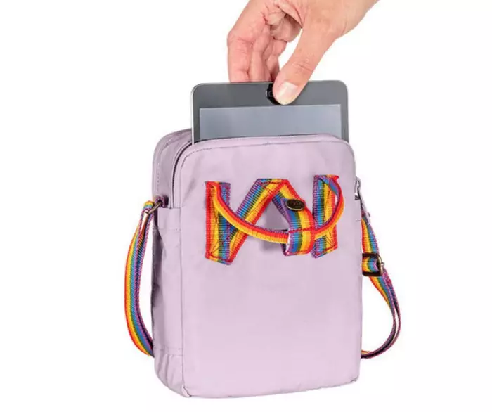 Kanken Sling Pastel Lavender - Rainbow Pattern