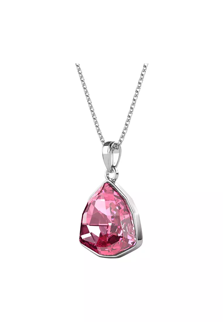 Crystal Pyramid Pendant Rose WG - Kalung Crystal Swarovski by Her Jewellery