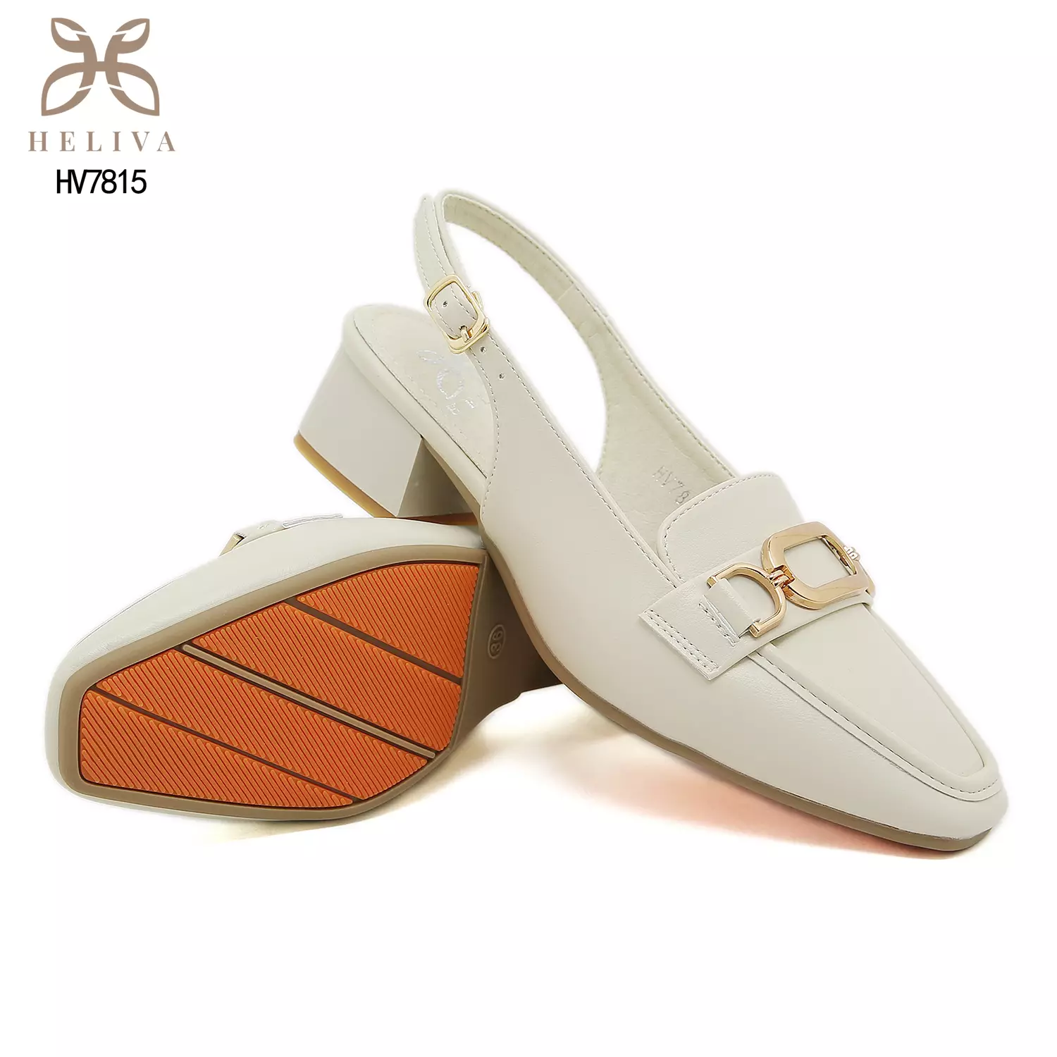 Heliva Enel Modern Loafer-Inspired Heels with Slingback Design & Iconic Bit Ornament HV7815