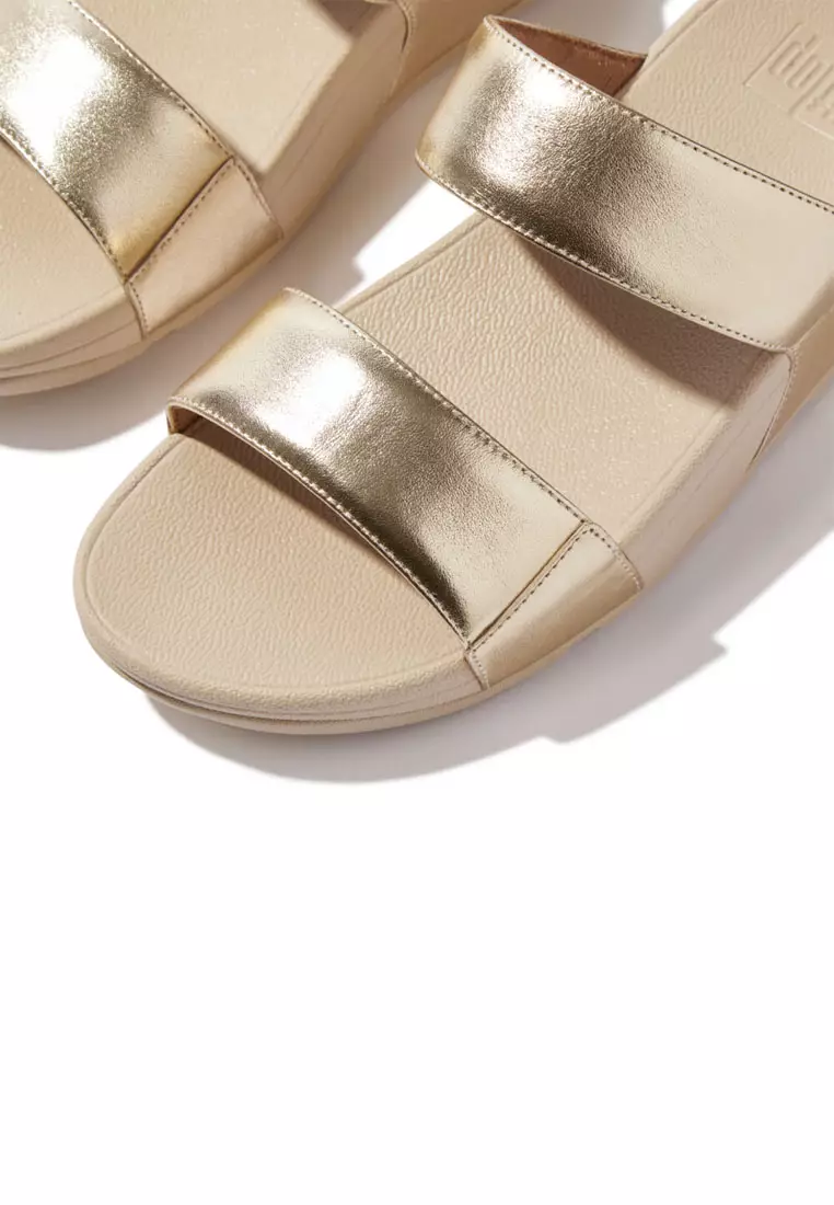 LULU Women's Leather Slides - Platino (ED4-675)