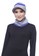 Attiqa Active grey Short Runner- Grey list Marine Blue , Sport Hijab 5AD92AAEE065BEGS_1