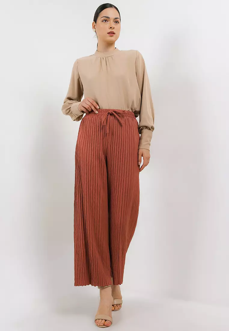 Zigzag Pleated Pants