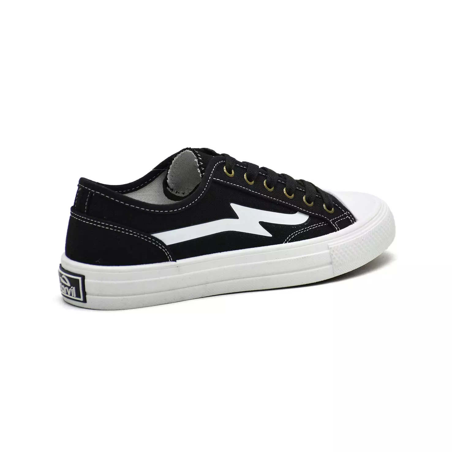 Carvil Sepatu Pria Gecko Low Black/White