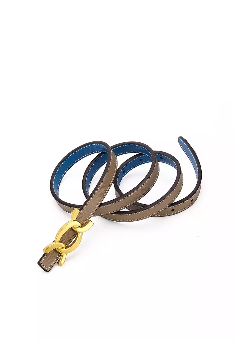 GYKACO ALDEN Khaki Blue - Ikat Pinggang Wanita - Fashion Belt / Sabuk