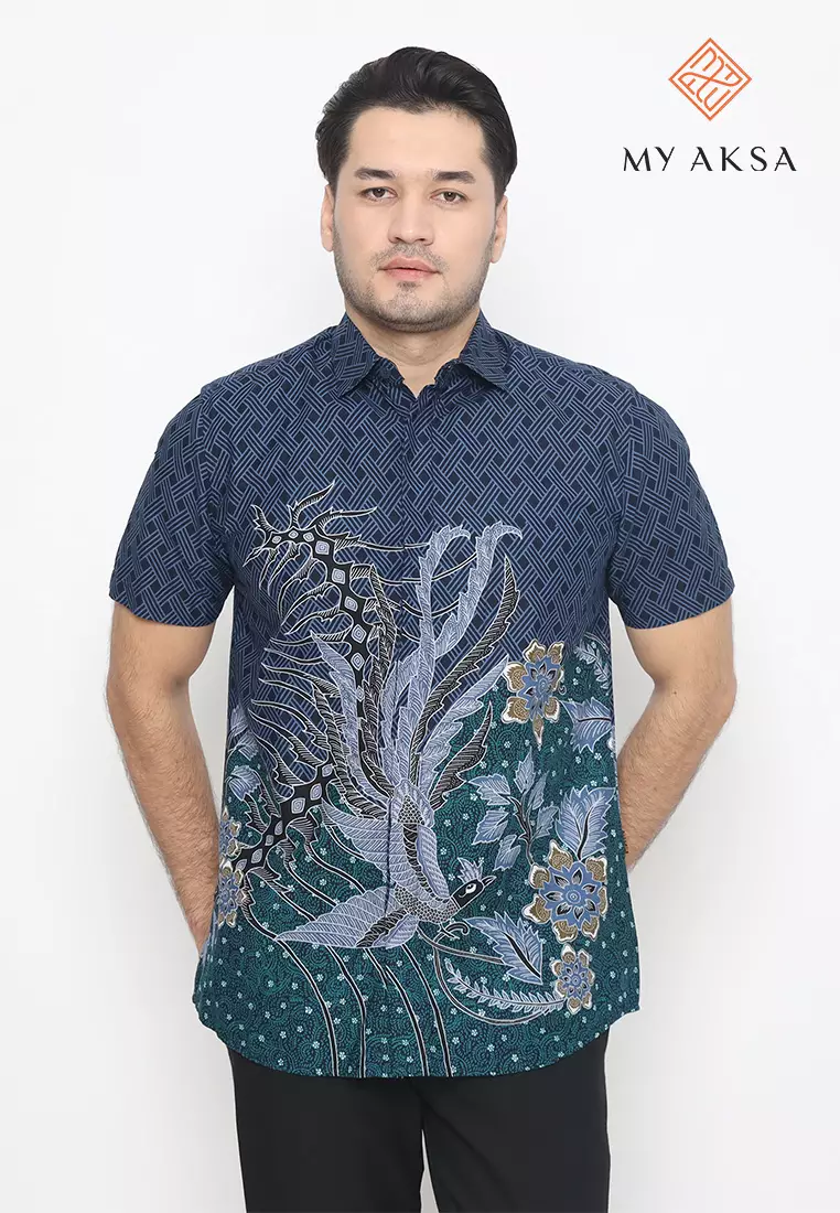 My Aksa batik Pria Kemeja Pendek Owen Osella