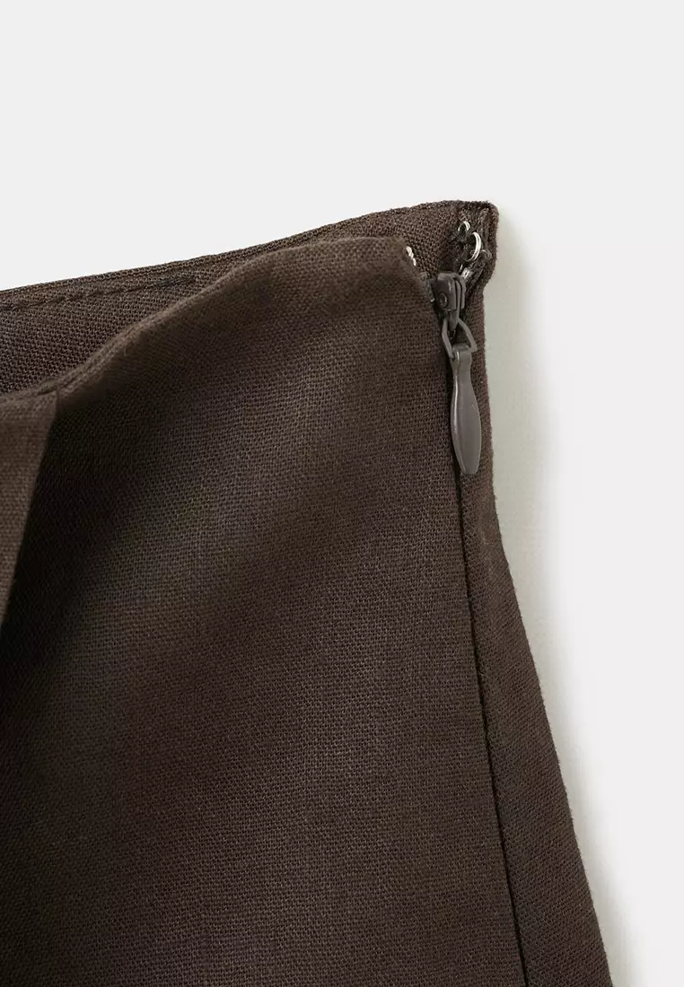 Linen-Blend Skort