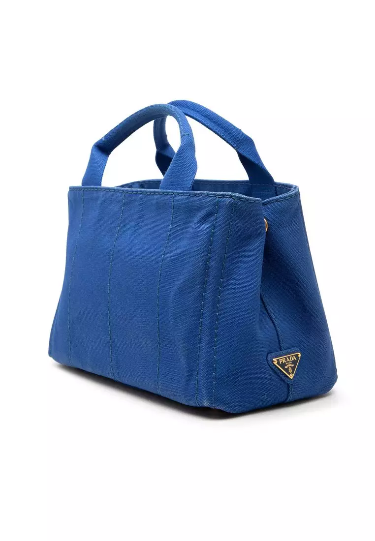 Pre-Loved Prada Small Canvas Canapa Logo Satchel
