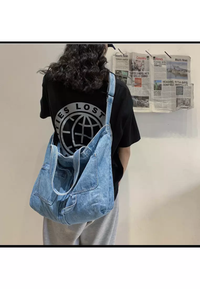 Denim casual Japanese shoulder bag