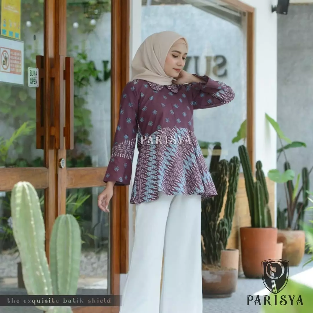 Jual Batik Parisya Alona B00116, Blus Batik Wanita Atasan Batik Wanita ...