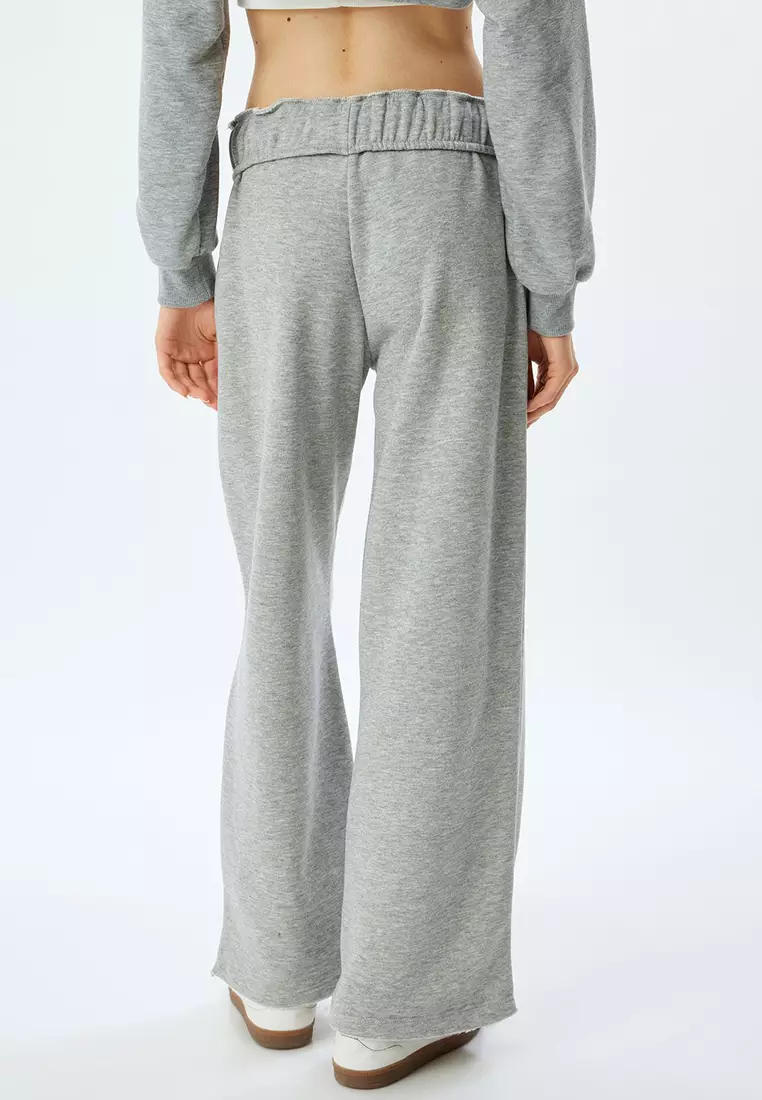 Wide Leg Sweatpants Oversize With Waist Tie And Pocket