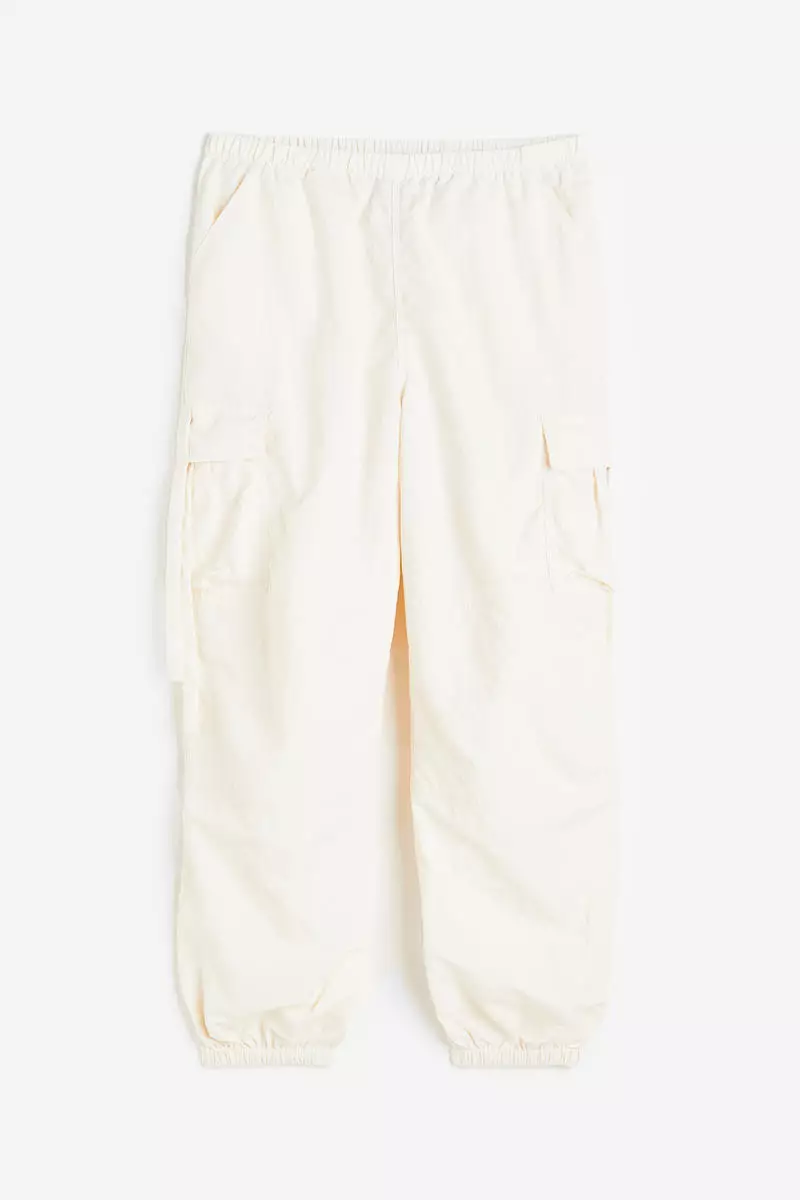 Low-waisted parachute trousers