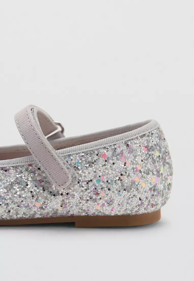 Glitter-Effect Ballet Flats