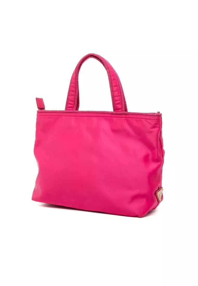 Pre-Loved Prada Tessuto Canapa Logo Bow Satchel