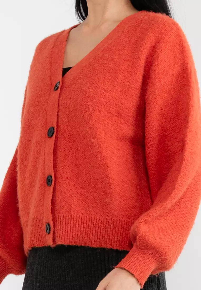 Orange shaggy deals cardigan
