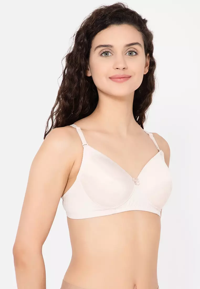 Clovia Women's Lace Padded Non-Wired Full Cup T-Shirt Bra