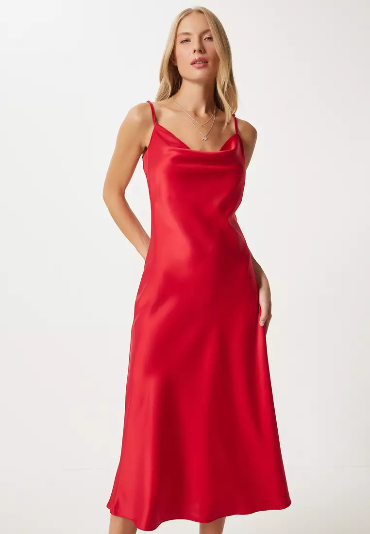 Cowl Neck Midi Dress