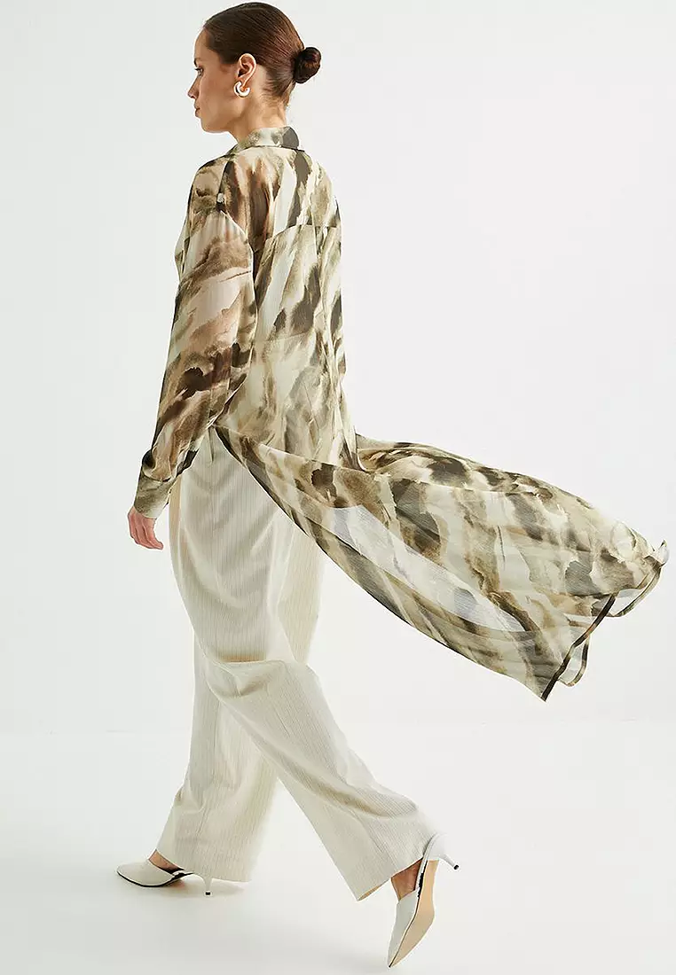 KOTON Asymmetric Cut Chiffon Shirt 2025 | Buy KOTON Online