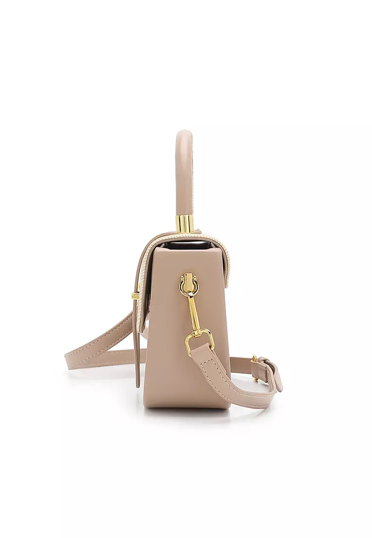 Women's Top Handle Bag / Sling Bag / Crossbody Bag - Khaki