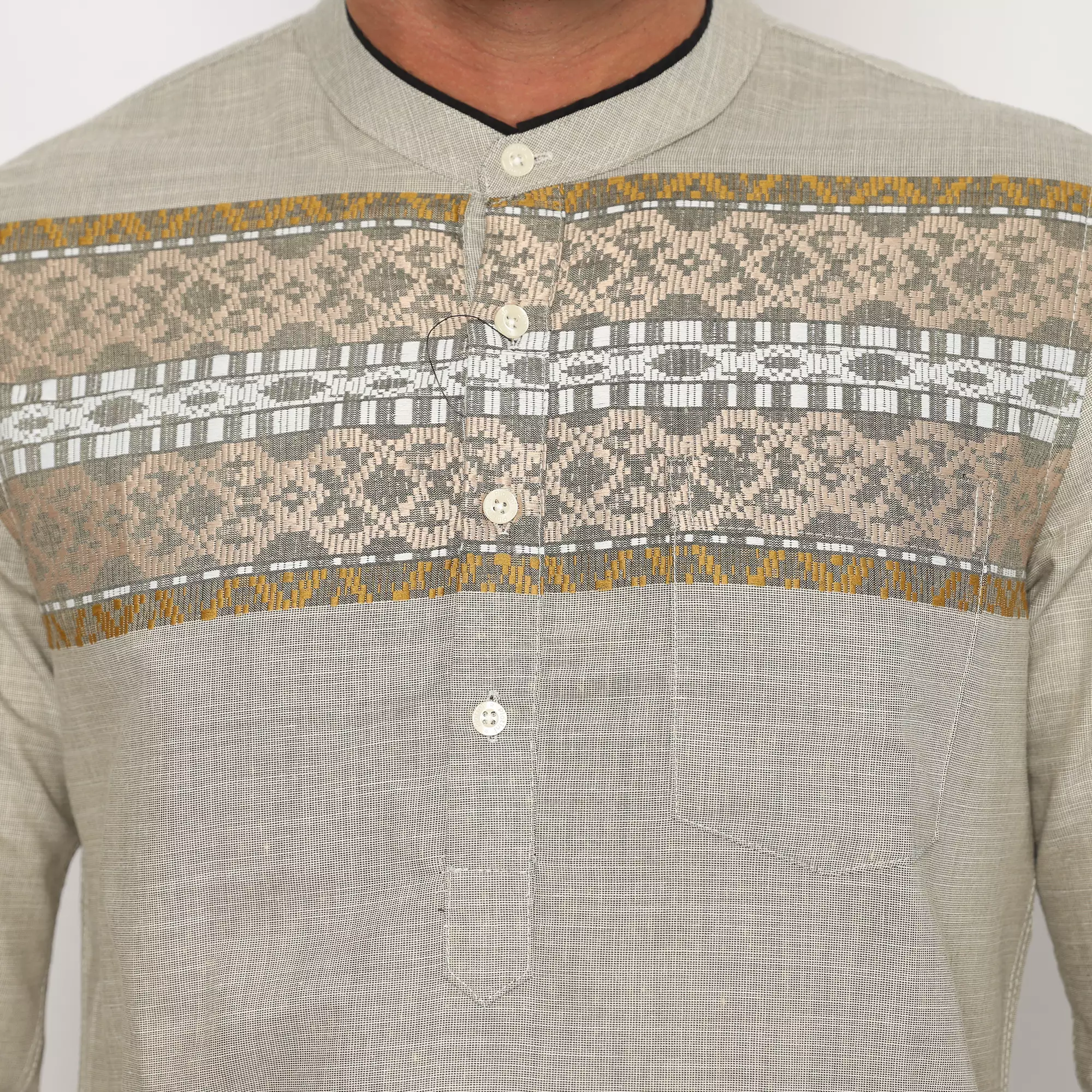 Platini Kemeja Koko Pria Lengan Panjang Katun Coklat Muda 961181