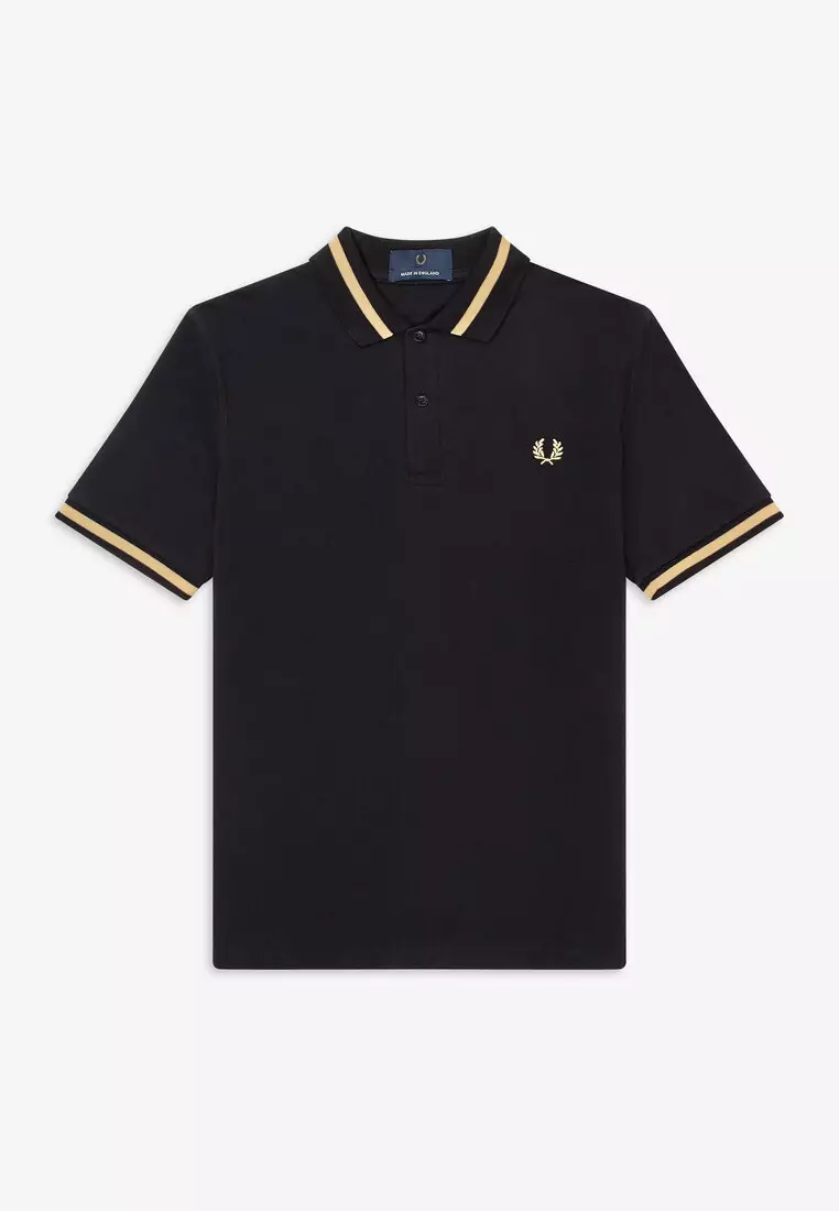 Fred Perry M2 Made in England Single Tipped Fred Perry Shirt (Black)