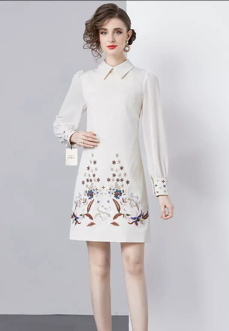 Elegant embroidered dress clearance