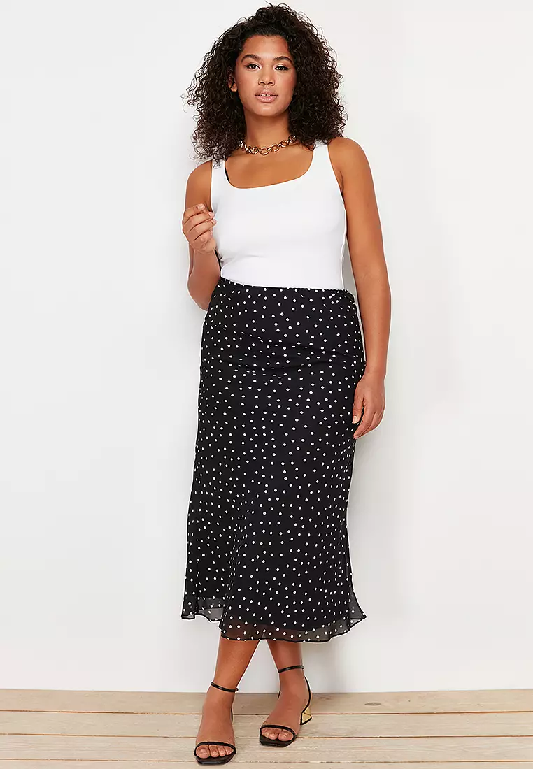 Plus Size Polka Dot Skirt