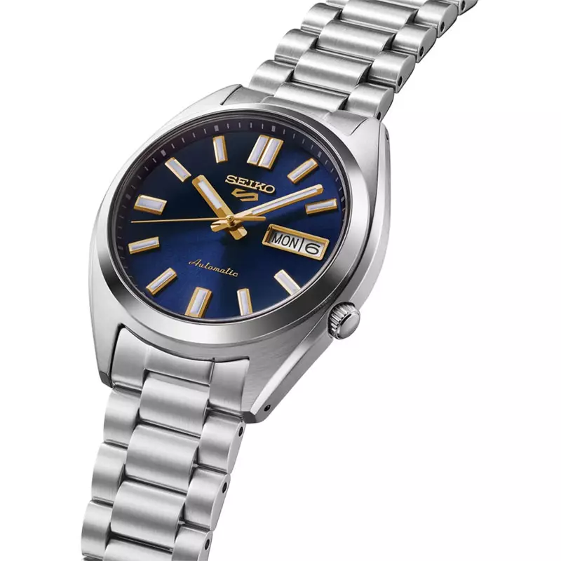 Jam Tangan Pria Seiko Sport SRPL55K1 SNXS Vintage Gold Collection In  Blazer Blue Stainless Steel Strap