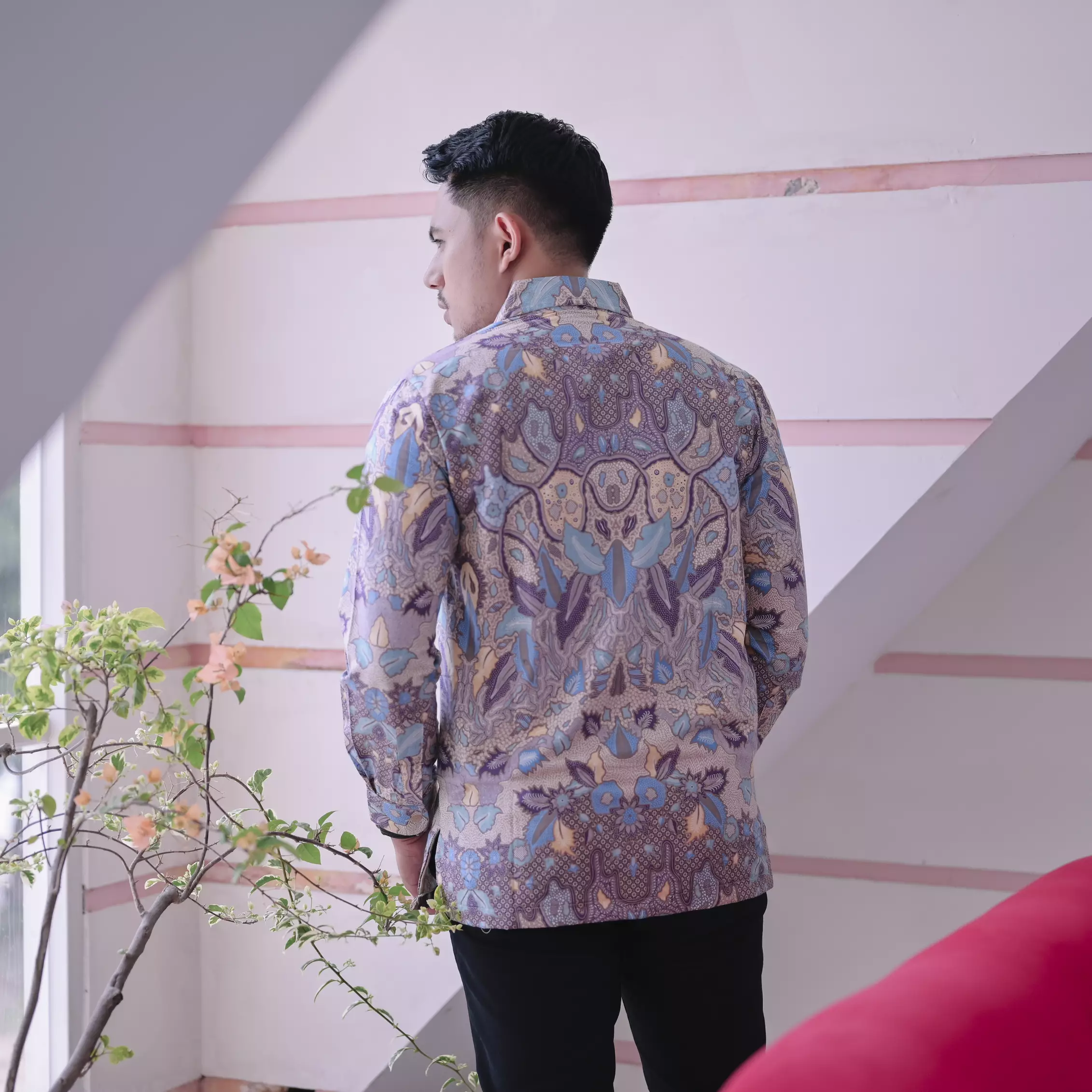 kemeja batik pria lengan panjang Katun halus reguler fit warna lilat original