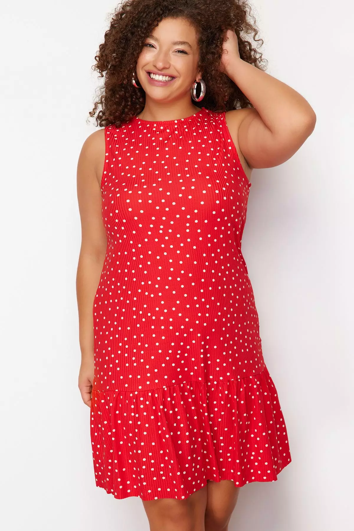 Plus Size Flounce Shift Mini Dress